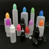 Botellas de plástico coloridas 3 ml 5 ml 10 ml 15 ml 20 ml 30 ml 50 ml 60 ml 100 ml 120 ml E Botellas cuentagotas de líquido con puntas largas y delgadas Tapas de manipulación Twvqk