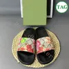 Designer slippers womens slides mens sandals shoes web rubber slide pink black floral Canvas green blue flowers strawberry print slipper summer flat sandal shoe