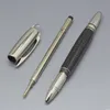 High With Black Carbon Fibe Ball Pen / Office Roller Quality Crystal Luxurs Ballpoint Stationery Refill Head Pens Vkoxm