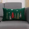 Pillow Christmas Decoration Cover 45x45cm 30x50cm Tree Snowflake Embroidery Case Red Green Square