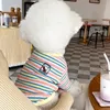 Cão vestuário roupas verão fino laço morango teddy bichon colete filhote de cachorro respirável camiseta para cães gatos acessórios 231114