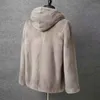 Men's Fur Faux Winter Warm Men Thick Hoodies Tops Fluffy Fleece Hooded Jacket Coat Long Sleeve Cardigans Sweatshirts 2023 Z69 231114