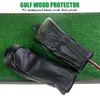 Inne produkty golfowe Gloof Golf Head Covers Driver Fairway Woodcover Black Vintage PU Skórzanie 1 3 5 Driver i Fairway Headevers dla klubu golfowego 231114
