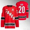 11 Staal 20 Sebastian Aho Maglie da hockey Jesperi Kotkaniemi Martin Necas Frederik Andersen Brent Burns Staal Andrei Svechnikov Teuvo Teravainen Seth Jarvis Skjei