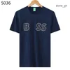 Boss Mens Herren-T-Shirts Bosss Herren-T-Shirt, hochwertiges, modisches T-Shirt, luxuriöses Polo-Rundhalsausschnitt, atmungsaktives Top, Business-Casual-T-Shirt, Herren-Tops, 3 NANR