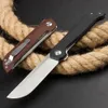 Toppkvalitet Flipper Folding Knife 14C28N Satin Blade G10/Micarta Handle Outdoor Camping Vandring Boll Bearing Fast Open Mapp Knives