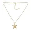 Hänge halsband Böhmen strand smycken naturliga havsskal sjöstjärna halsband kedja för kvinnor flicka sommar födelsedagspresent