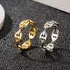 Fashion Gold Love Band Rings Bague for Lady Women Party Wedding Lovers Gift Engagement Silver Smart Charm Hb_jewelry with Box