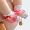 Cute Bow Pearl Baby Socks Cotton Lace Spring Autumn Toddler Sock Solid Color Princess Baby Girls Mid Tub Socks