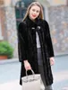 Women's Fur Faux 95cm äkta Mink Coat Jacket Autumn Winter Women Xlong Outerwear Plus Size 4XL 5XL LF9116 231114