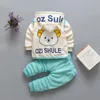 Kläderuppsättningar Autumn Winter Baby Girl Clothes Children Boys Thicked Hooded Vest T Shirt Pants 3st Set Tystra Costume Kids Tracksuits 231115