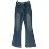 Jeans pour femmes Designer Mi * 23ss Automne Nouvelle Lettre Impression Ancienne Taille Haute Micro Corne Slim Fit Pantalon OOOQ