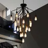 Pendant Lamps Nordic Retro Industrial Lights Wrought Iron Spider Staircase Light Living Room Ceiling Black Restaurant