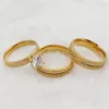 Fedi nuziali Anelli di fidanzamento per matrimoni all'ingrosso Set per amanti delle coppie Designer Anello di gioielli placcato oro smerigliato smerigliato 24k 231114