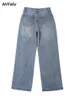 Jean femme Vintage 90S Baggy droit Denim pantalon Y2k taille haute ample jambe large décontracté pantalons longs vêtements femme Streetwear 231114