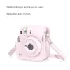 fujifilm instaxミニ12カメラバッグインスタントカメラ保護ケースポータブルトラベルプロテクターシェルカバー付きショルダーストラップ231114のカメラバッグアクセサリー