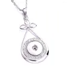 Pendant Necklaces 10pcs Snap Button Jewelry Pendants Crystal Round Drop18mm Necklace