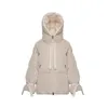 Loire Design Womens Down Jacket Embroidered Badge Douedoune Femme tjock randig corduroy varm vinterkvinna