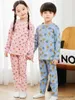 Home Clothing Bébé garçon fille coton ensemble chaud hiver enfants dessin animé pyjamas ensemble longs Johns enfants maison vêtements bébé vêtements R231115