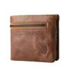 Plånböcker män vintage ko äkta läder plånbok manlig handgjorda anpassade dollar pris mynt handväska kort carteira j89