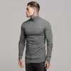 Autumn and winter fashion high collar sweater long sleeve t-shirt men's sports bottoming shirt leisure fitness