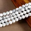 Loose Gemstones Wholesale Natural Howlite White Turquoises Stone Beads For Jewelry Making DIY Necklace Bracelet 4/ 6/ 8/10/12 Mm Strand 15''