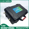 Waterproof IP67 12V 60AH 80AH 100AH Li-ion ABS Lithium Polymer Battery For 1000W Electric Surfboard Trolling Motor Fishing Boat