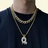 Hip Hop Bling Kettingen Sieraden Mannen Iced Out Ketting Goud Zilver Zwart Blauwe Diamant Miami Cubaanse Link Chain6810620