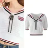 406 2023 Spring Spring Same Style Sweater Sweeve White Leate Label Neck Pullover Fashion Womens Womens Womens High