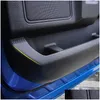 Altri accessori interni Adesivi anti-calcio in fibra di carbonio per porte 5 pezzi / set per Ford F150 Accessori interni per styling auto Consegna a goccia Dhyzx