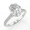 Custom 14K 18K Gold Platinum VVS Oval Moissanite Engagement Ring Rose Gold Moissanite Ring