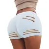 Women's Shorts In Stock Style Sexy Women Sports Short Solid Color Burn Out Bodycon Yoga Booty Hip Up.