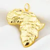 Anhänger Halsketten Karte von Afrika Vintage Hip Hop One Piece Halskette Mann Vergoldete Anhänger für Frauen Unisex Schmuck