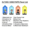 Original ELF BOX Digital 12000 Puff Disposable Vapes Pen puff 12000 E Cigarette 0% 2% 3% 5% Vaporize Recharge Mesh Coil Vape Pen Puffbars ship one day puff 12K