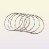 XMAS GIFTS WOMEN tricolor stainless steel silver gold rose gold mixed round smooth solid cuff bangle bracelet high quality 4mm 29231926