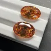 Losse edelstenen CZ steen ovaal geslepen zirkonia 10x12 mm groot formaat oranje zirkoon