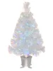 Décorations de Noël 60cm Mini fibre optique irisée Arbre artificiel de table avec lumières LED Base argentée Table de Noël