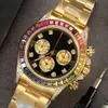 Luxusmenschen Watch Rainbow Movement Uhren hochwertige ursprüngliche Design Diamond -Blende Armbanduhren Saphir wasserdichte Montre de Luxe mit Werkzeugen