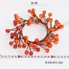 Dekorative Blumen, 6 Stück, Halloween-Kranz, künstliche Herbstkerzenringe mit orangefarbenen Beeren für Feiertags-Tischdekoration