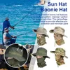 Berets Mulheres Homens Caminhadas Pesca Boonie Chapéu Esporte Ao Ar Livre Sol Proteção UV Pescoço Rosto Camuflagem Ajustável Bucket Caps e Máscara