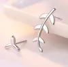 Stud Earrings Infery 2023 Simple Fashion Silver Color Leaf Olive Branch For Women Party Brincos Ear Jewelry 1Y171