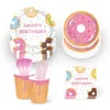 Vaisselle jetable Omilut bébé douche fille beignet fête vaisselle ensemble 1th anniversaire nappe/assiettes/tasses CupCake