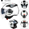 Casques de moto Blanc Femmes Racing Casque de motocross Double Lentille Hommes Dot CE Approuvé