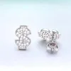 Orecchini a bottone Segno del dollaro Simbolo Vera Moissanite per donna Uomo Argento sterling 925 Mosan Diamond Money Ear Studs Placcato oro 18k