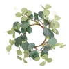 Decorative Flowers Artificial Easter Candle Wreath Centerpieces Eucalyptus Leaves Candlestick Holder For Farmhouse Wall Decor