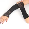 Knee Pads Cotton Arm Cuffs Lace Covers Fingerless Mid-Length Gloves Elastic Fake Sleeves Ladies Knitted Mittens