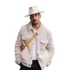 Men's Jackets Men's Loose Casual Sherpa Cropped Long Sleeve Coat Solid Color Jacket