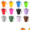 Water Bottles Collapsible Drinking Cups Portable Sile Retractable Folding Telescopic Water Bottles For Travel Cam Drop Delivery Home G Dhlio