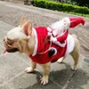 Hundkläder jul husdjur hund klä upp kläder vinter varm valpjacka rolig jultomten costume chihuahua franska bulldog labrador kappa 231114