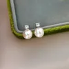 Stud ASHIQI Natural Baroque Freshwater Pearl 925 Sterling Silver Zircon Stud Earrings for Women Jewelry Gifts 231115